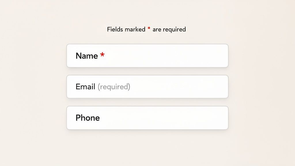 How your form denotes required fields for better UX and CRO in 2026